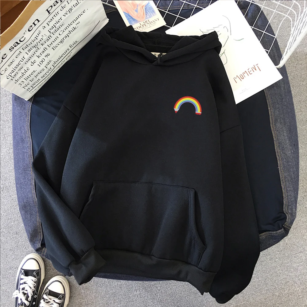 Women's Sweatshirt Korean Edition Loose Rainbow Pattern Harajuku Lazy Wind Weird Thin Jacket Hoodie Jacket Punk Clothes
Women's Sweatshirt Korean Edition Loose Rainbow Pattern Harajuku Lazy Wind Weird Thin Jacket Hoodie Jacket Punk Clothes