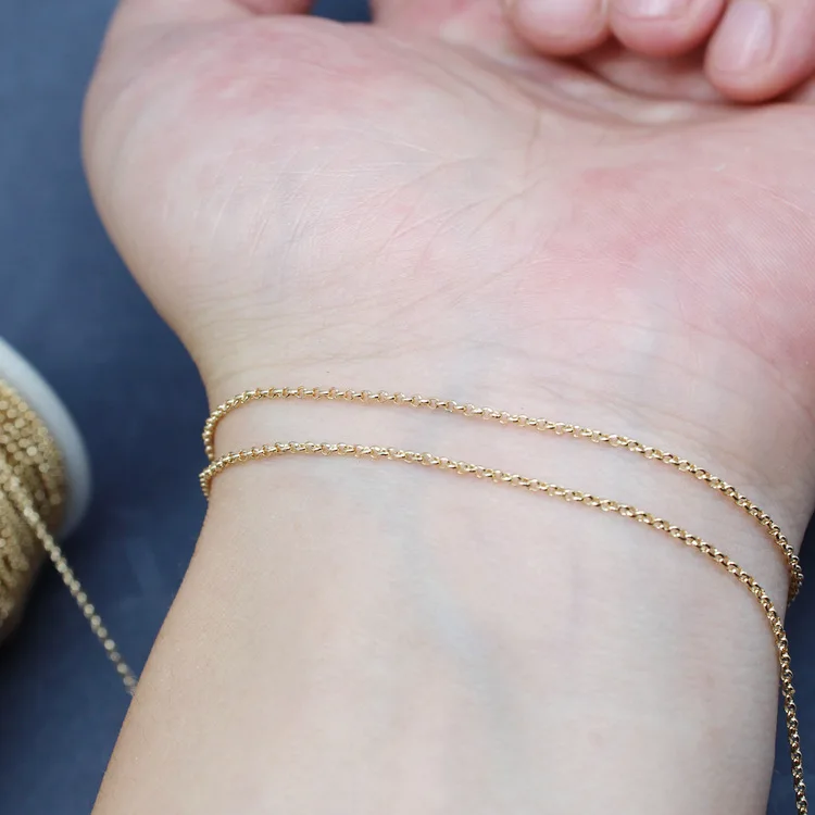 14k Gold Maintains Color Circle Scattered Chain Handmade DIY Jewelry Accessories Homemade Bracelets Necklace Material Chunky 1.2
14k Gold Maintains Color Circle Scattered Chain Handmade DIY Jewelry Accessories Homemade Bracelets Necklace Material Chunky 1.2