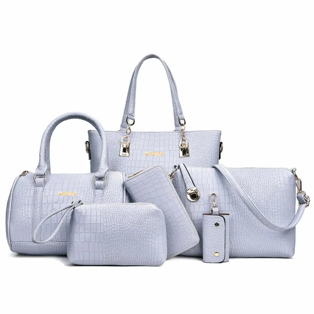 6Pcs/Set Fashion Luxury Designer Crocodile PU Leather Tote Shoulder Satchel Messenger Clutches Composite Bags Brand Handbags
6Pcs/Set Fashion Luxury Designer Crocodile PU Leather Tote Shoulder Satchel Messenger Clutches Composite Bags Brand Handbags
