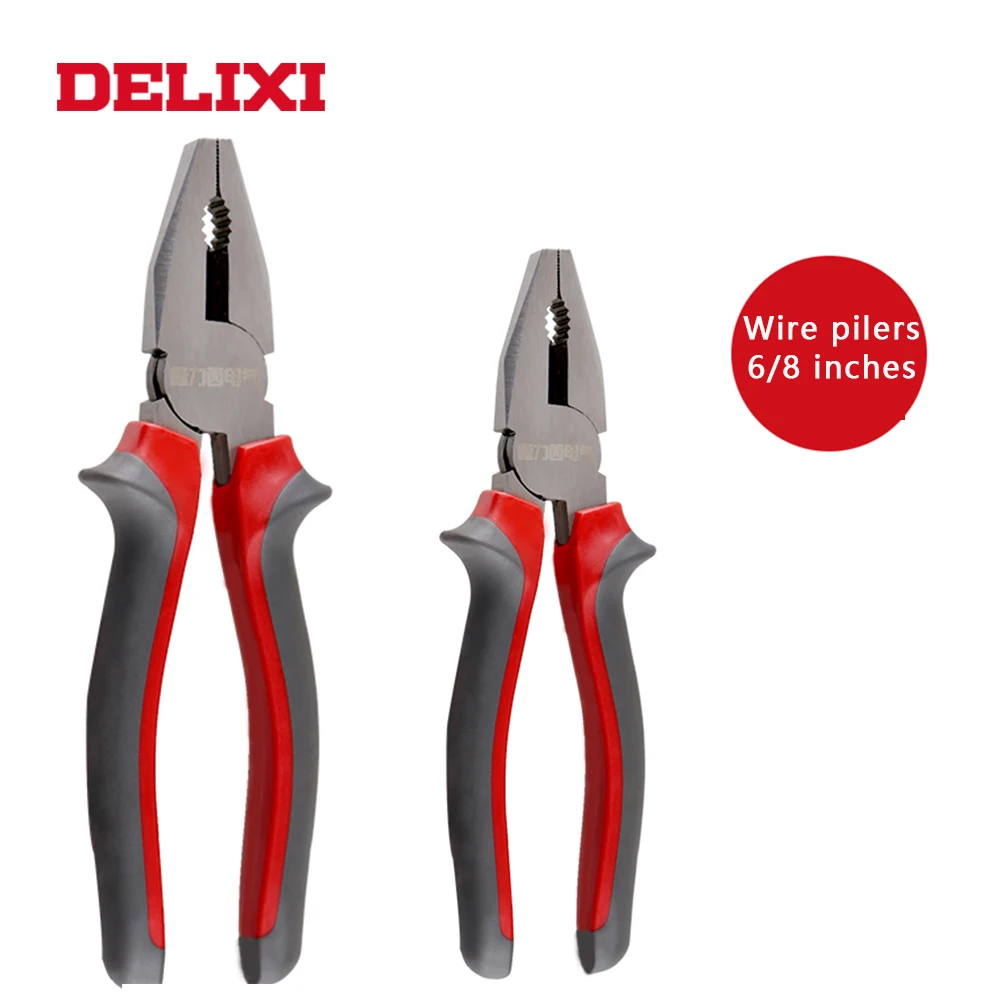 DELIXI 6"/8" Wire combination pliers cable Multi-function cutter pliers CRV for iron copper stee needle nose wire Hand tools kit
DELIXI 6"/8" Wire combination pliers cable Multi-function cutter pliers CRV for iron copper stee needle nose wire Hand tools kit