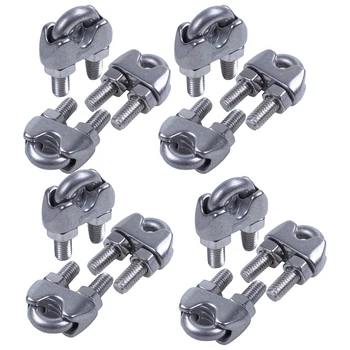 6mm 1/4 Inch Stainless Steel Wire Rope Cable Clamp Clips 12pcs
6mm 1/4 Inch Stainless Steel Wire Rope Cable Clamp Clips 12pcs