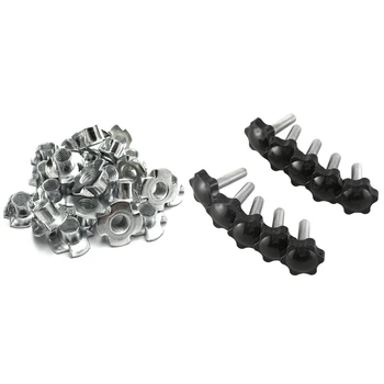 50Pcs M8 Metal Captive T Nuts Pronged Tee Blind Nuts Metric & 10 Pcs M8X30mmx32mm Male Thread Hex Shaped Head Clamping Screw Kno
50Pcs M8 Metal Captive T Nuts Pronged Tee Blind Nuts Metric & 10 Pcs M8X30mmx32mm Male Thread Hex Shaped Head Clamping Screw Kno