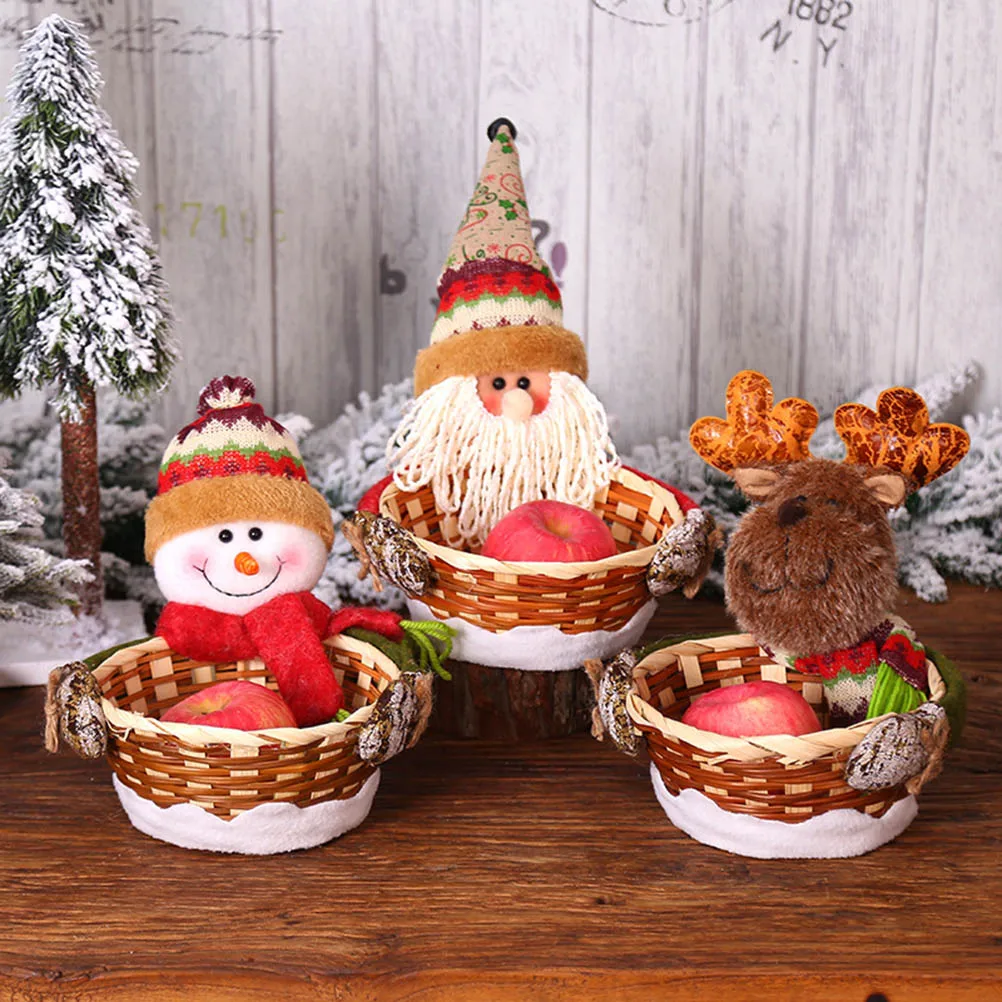 claus storage basket gift holder desktop decor christmas candy