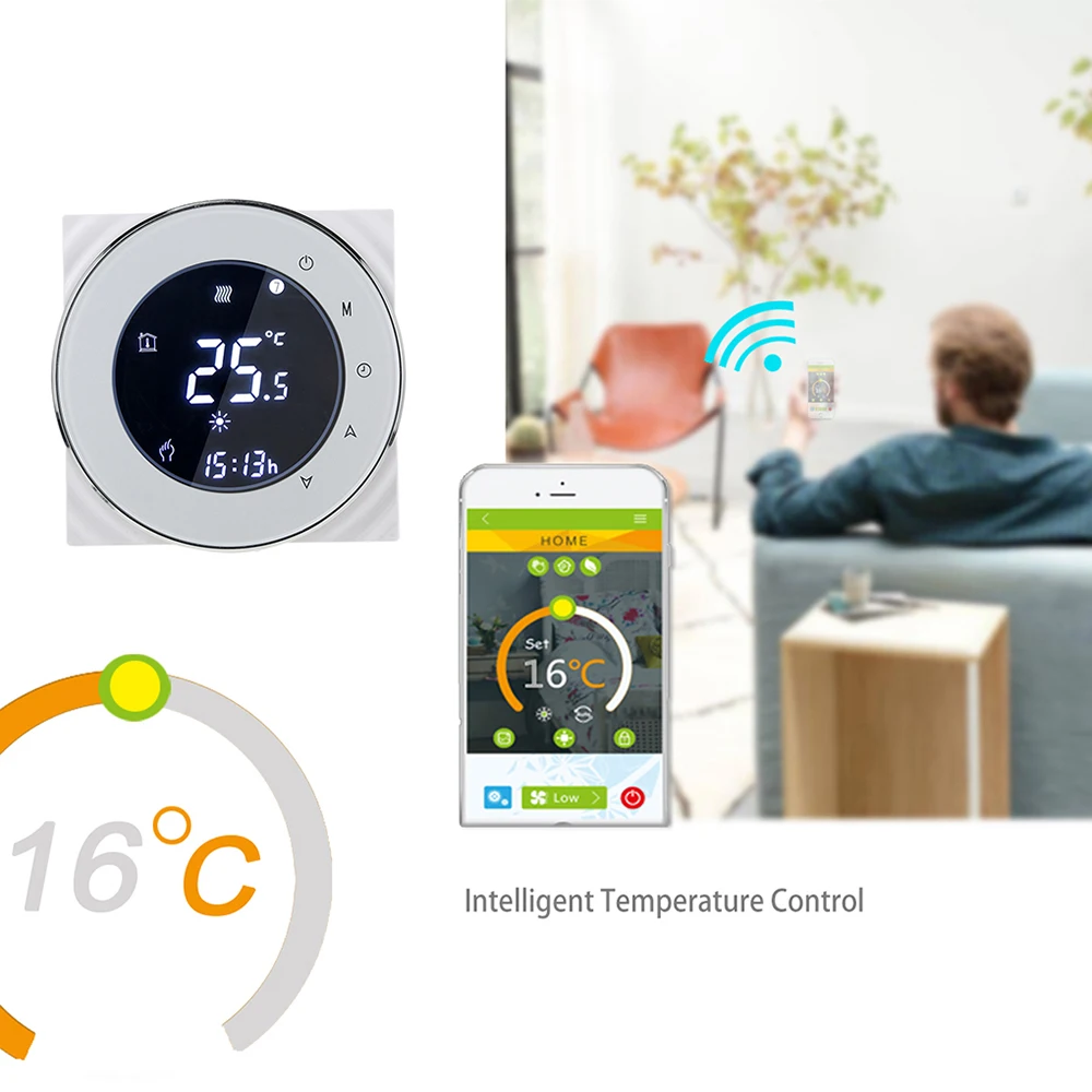 Thermostat Voice LCD Screen Wifi Thermostat 3A Water Heating Thermostat Timing Programming BHT-6000-GALW Temperature Controller
Thermostat Voice LCD Screen Wifi Thermostat 3A Water Heating Thermostat Timing Programming BHT-6000-GALW Temperature Controller