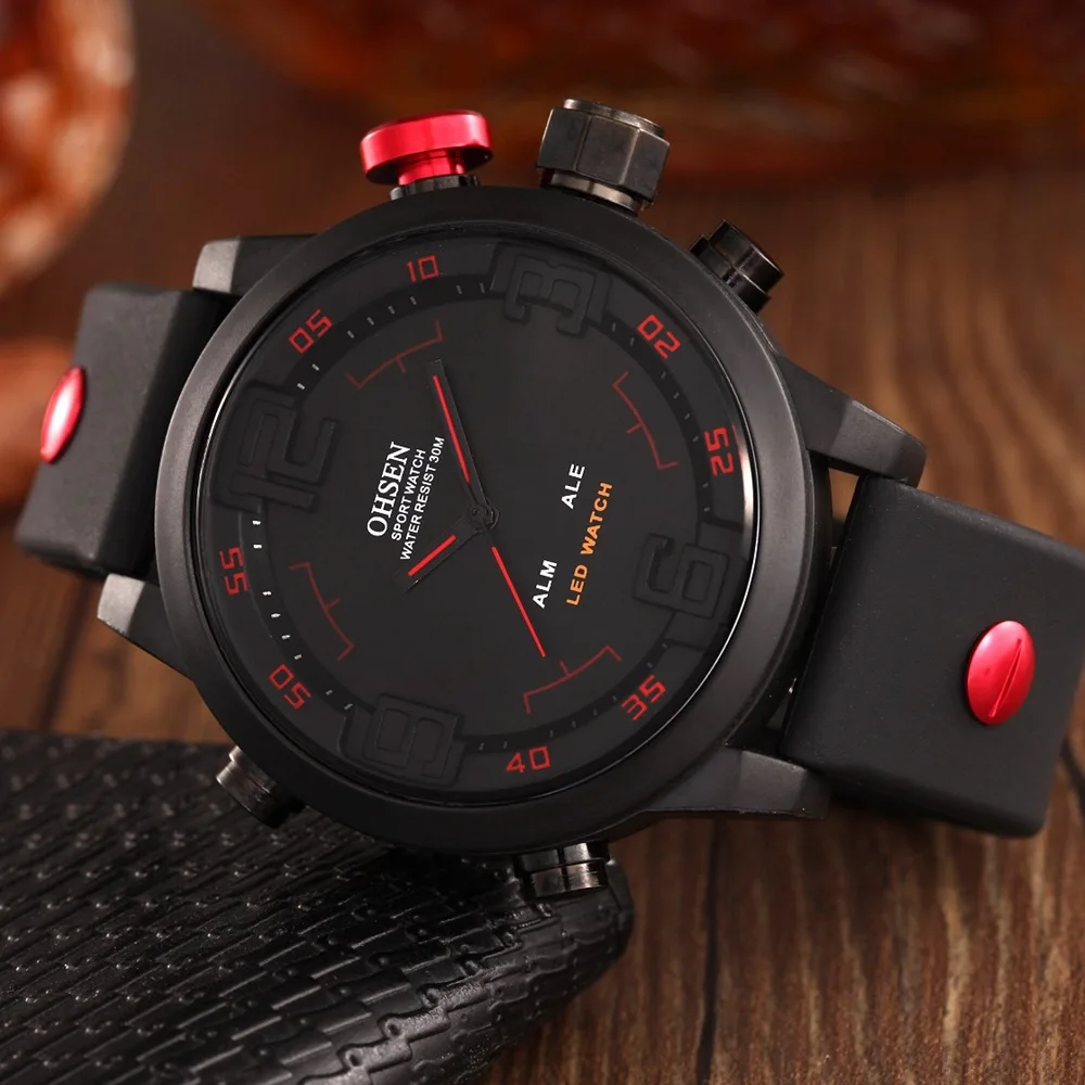 Onsun Ohsen Men Fashion Multi-functional Lighting Waterproof Night Light Alarm Sports Timing Students Quartz Watch
Onsun Ohsen Men Fashion Multi-functional Lighting Waterproof Night Light Alarm Sports Timing Students Quartz Watch