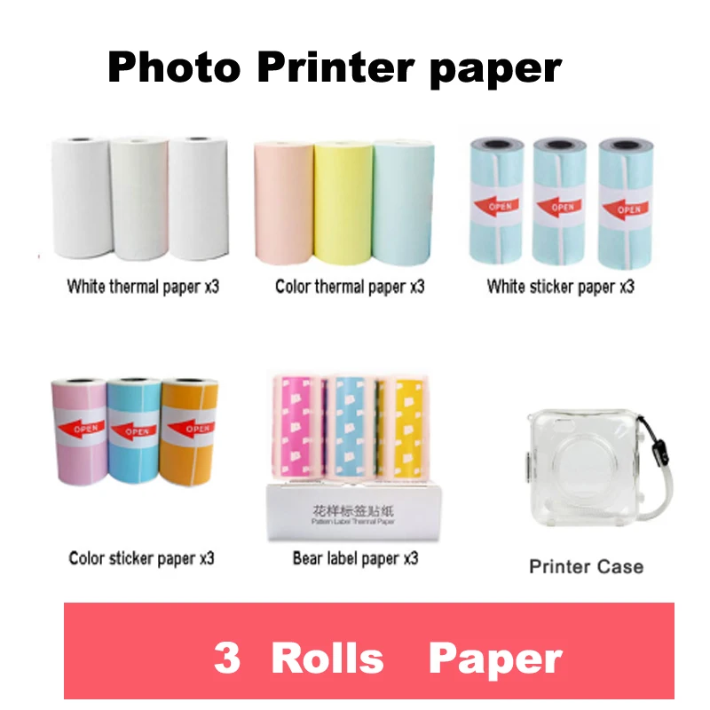 3 Rolls 57*30mm Thermal Paper Label Paper Sticker Paper Photo Paper Color Paper For PeriPage PAPERANG Mini Photo Printer
3 Rolls 57*30mm Thermal Paper Label Paper Sticker Paper Photo Paper Color Paper For PeriPage PAPERANG Mini Photo Printer
