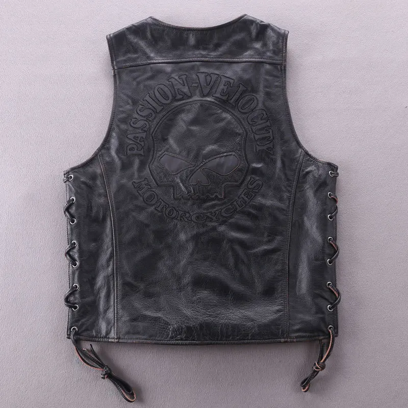 Fashion Genuine Men Slim Fit Solid Cowskin Leather Jacket Motorcycle Biker Vest V-neck Collar Short Coat
Fashion Genuine Men Slim Fit Solid Cowskin Leather Jacket Motorcycle Biker Vest V-neck Collar Short Coat