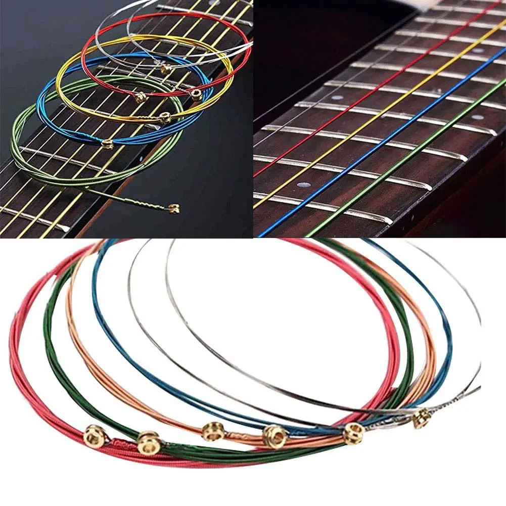 6Pcs/Set 90cm Anti-rust Acoustic Folk Guitar Strings Set Rainbow Colorful Guitar Strings For Music Instrument Accessories
6Pcs/Set 90cm Anti-rust Acoustic Folk Guitar Strings Set Rainbow Colorful Guitar Strings For Music Instrument Accessories