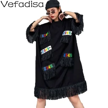 Vefadisa Black Oversize Tassels Dress 2020 Spring Casual Number Print O-Neck Half Sleeve Pullover Women Dress Loose QYF1922
Vefadisa Black Oversize Tassels Dress 2020 Spring Casual Number Print O-Neck Half Sleeve Pullover Women Dress Loose QYF1922