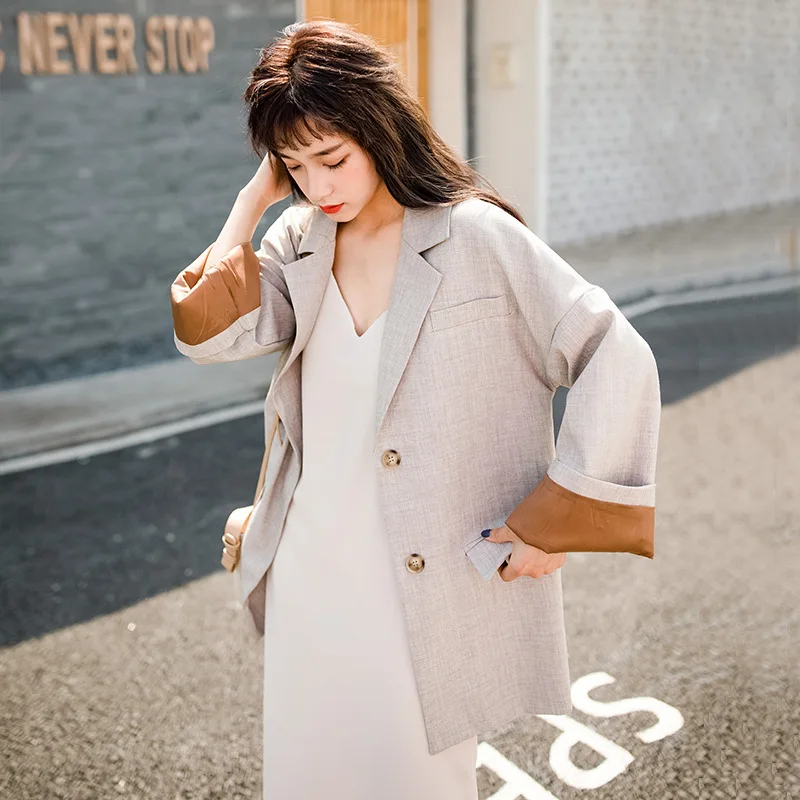 Small Suit Women's 2019 Early Spring New Style Korean-style CHIC Simple Loose-Fit Contrast Color Hong Kong Flavor Retro Casual C
Small Suit Women's 2019 Early Spring New Style Korean-style CHIC Simple Loose-Fit Contrast Color Hong Kong Flavor Retro Casual C