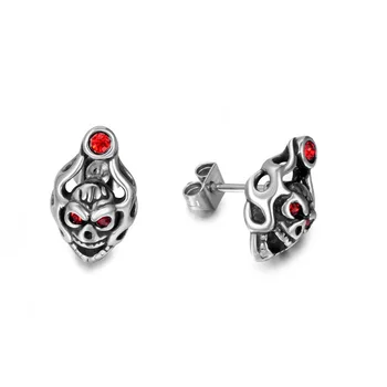Fashion Men's Titanium Steel Skull Earrings Punk Hip-hop Ear Studs with Diamond Ruby Rock Earrings Cf105
Fashion Men's Titanium Steel Skull Earrings Punk Hip-hop Ear Studs with Diamond Ruby Rock Earrings Cf105