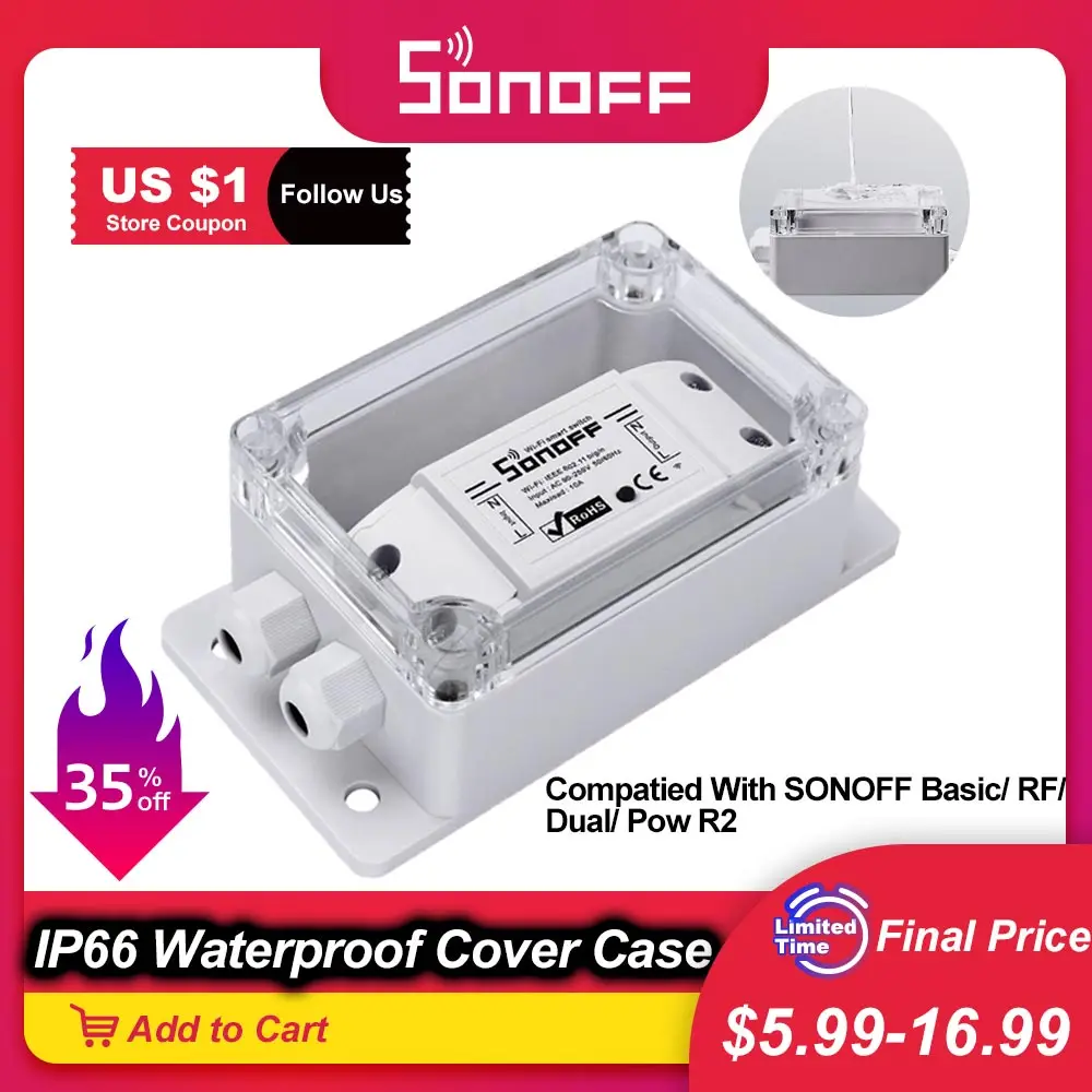 Водонепроницаемый чехол Itead SONOFF IP66 распределительная коробка совместимая с sonoff