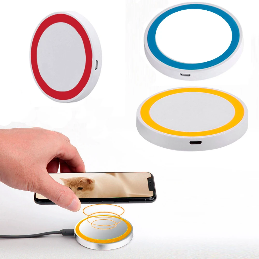 Wireless 5W Qi wireless charger Universal charging pad colorful Portable Compatible Loading distance 2-6 MM USB charger
Wireless 5W Qi wireless charger Universal charging pad colorful Portable Compatible Loading distance 2-6 MM USB charger
