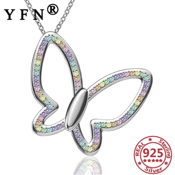 YFN 925 Sterling Silver Butterfly Pendants Necklaces Colorful Cubic Zircon Women's Jewelry Mother's Day Gifts Graduation Gifts 
YFN 925 Sterling Silver Butterfly Pendants Necklaces Colorful Cubic Zircon Women's Jewelry Mother's Day Gifts Graduation Gifts