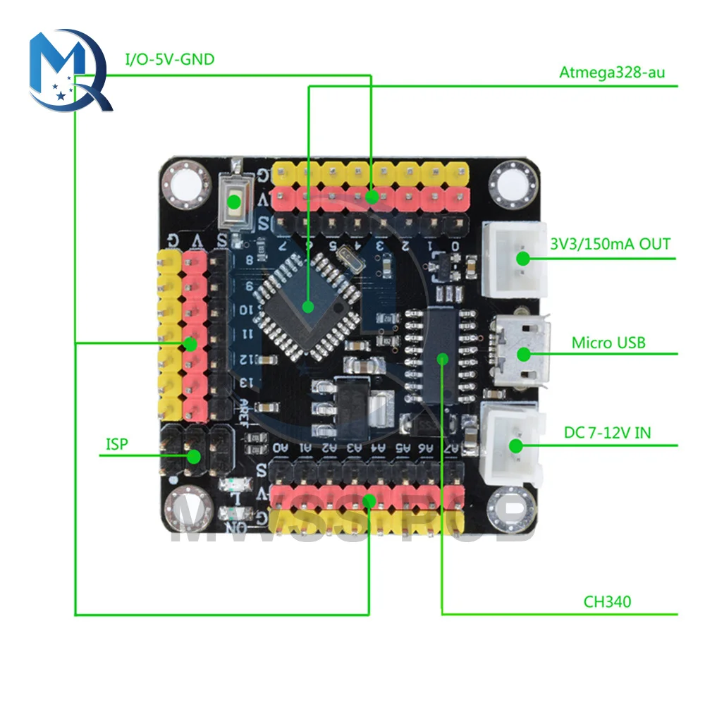 Плата микроконтроллера для Arduino, мощная серия CH340 CH340G Micro USB NANO V3.0 Atmega328 Pro, мини-модуль расширения Atmega328P
Плата микроконтроллера для Arduino, мощная серия CH340 CH340G Micro USB NANO V3.0 Atmega328 Pro, мини-модуль расширения Atmega328P