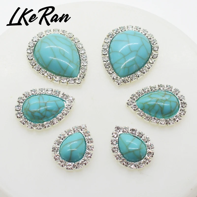 New 10pc 3-Models Water Drops Turquoise Rhineston Button Silver Metal Resin Clothingn button DIY Hair Flower Craft Supplies
New 10pc 3-Models Water Drops Turquoise Rhineston Button Silver Metal Resin Clothingn button DIY Hair Flower Craft Supplies
