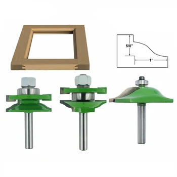 3Pcs/set 8mm Shank Ogee Rail and Stile Router Bit Set Tungsten Carbide for Woodworking Cutter Rotary Tool Rounded Corners
3Pcs/set 8mm Shank Ogee Rail and Stile Router Bit Set Tungsten Carbide for Woodworking Cutter Rotary Tool Rounded Corners