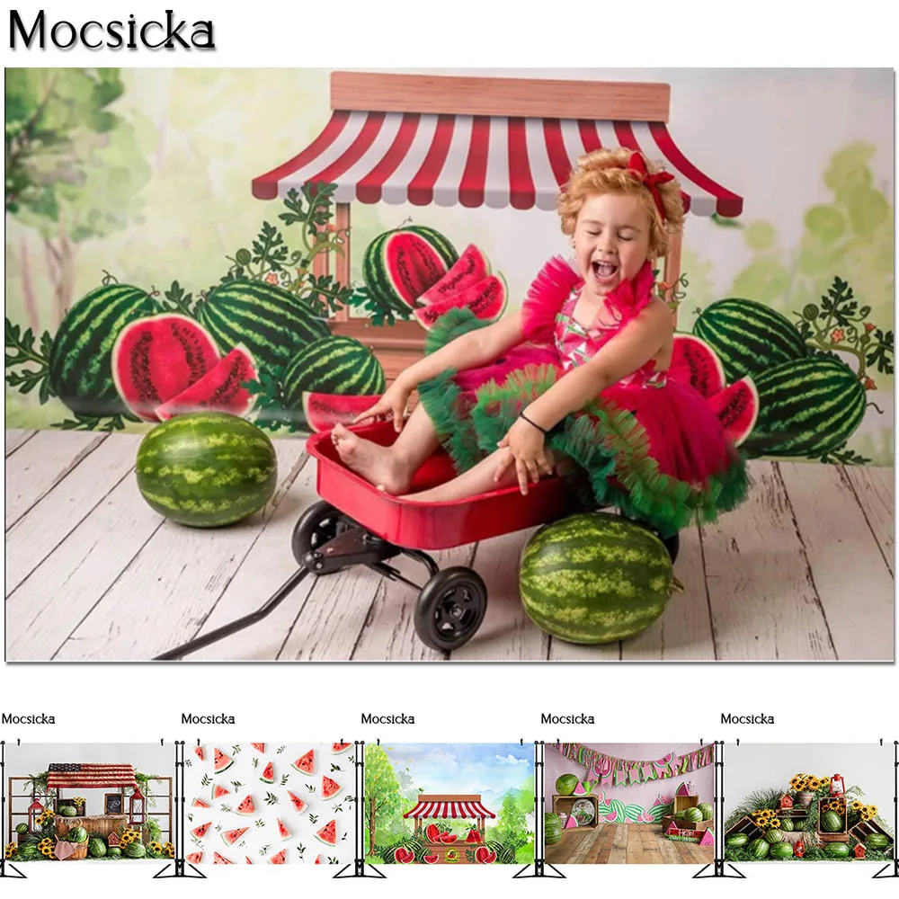 Mocsicka Summer Watermelon Stand Cake Smash Photography Backdrops Children First Birthday Photo Props Studio Booth Background
Mocsicka Summer Watermelon Stand Cake Smash Photography Backdrops Children First Birthday Photo Props Studio Booth Background