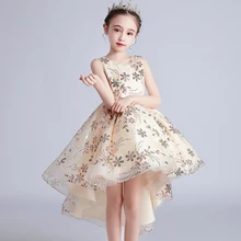 Платье принцессы для девочек причащения вечерние сетчатая ткань