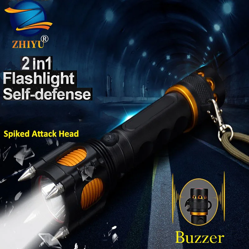 Unique 800LM T6 LED Flashlight Rechargeable Spikes Multifunctional Tactical Torch Lamp with Blade and Buzzer For Self-Defense
Unique 800LM T6 LED Flashlight Rechargeable Spikes Multifunctional Tactical Torch Lamp with Blade and Buzzer For Self-Defense