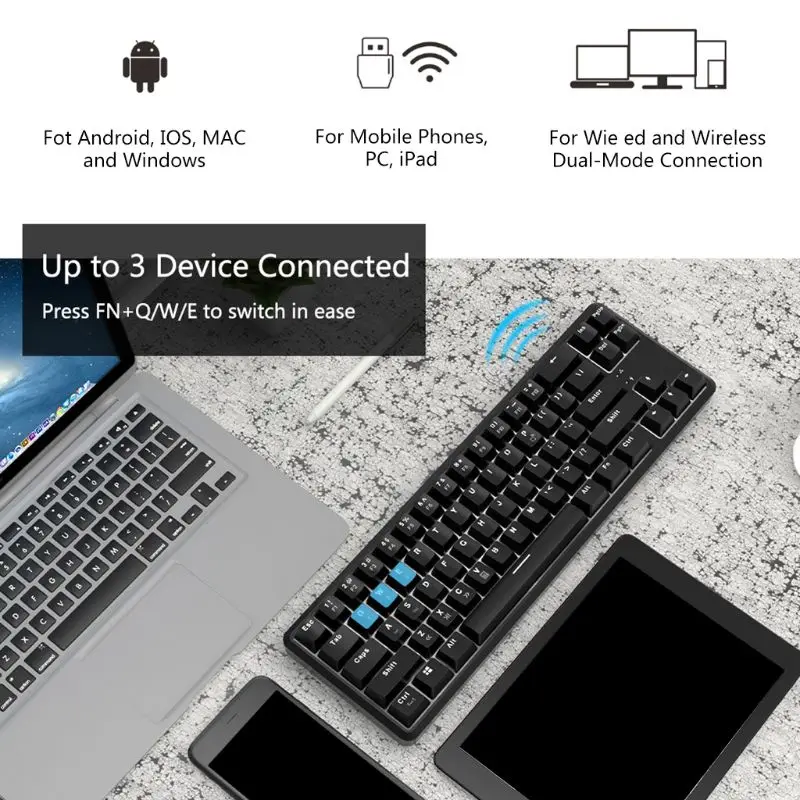 2020 Ajazz K680t Wired Bluetooth 68 Keys with Anti-ghosting Design Mechanical Keyboard for Ajazz K680t Different Backlight Modes
2020 Ajazz K680t Wired Bluetooth 68 Keys with Anti-ghosting Design Mechanical Keyboard for Ajazz K680t Different Backlight Modes