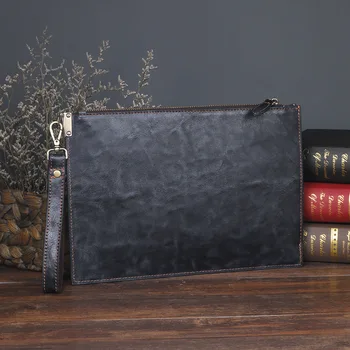 Men's Handbag Leather Large Capacity Zipper Envelope Handbag Grab Bag 
Men's Handbag Leather Large Capacity Zipper Envelope Handbag Grab Bag