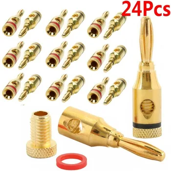 High Quality 24pcs 24K Gold-plated Banana Male Replacement Socket Plugs Adaptors Plugs Speaker Audio Jack Wire Connector
High Quality 24pcs 24K Gold-plated Banana Male Replacement Socket Plugs Adaptors Plugs Speaker Audio Jack Wire Connector