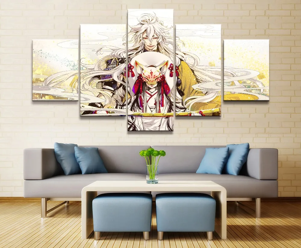 Touken Ranbu онлайн-игра 5 шт. HD печать на стене искусство холсте для гостиной Декор
