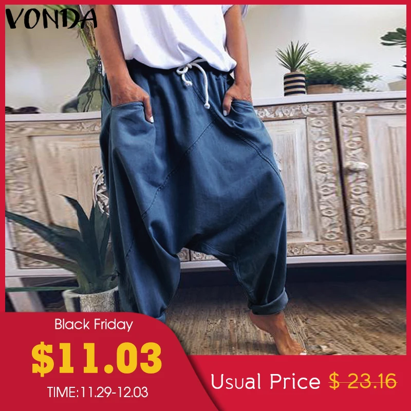 VONDA Demin Harem Trousers Casual Solid Color Women's Trousers Plus Size Wide Leg Pants Female Bohemian Summer Bottom S-5XL
VONDA Demin Harem Trousers Casual Solid Color Women's Trousers Plus Size Wide Leg Pants Female Bohemian Summer Bottom S-5XL