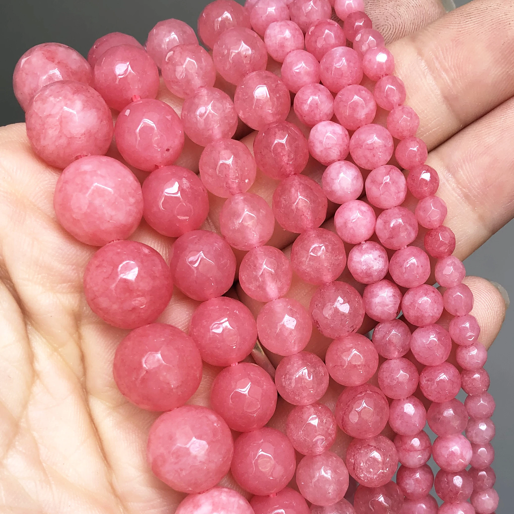Faceted Pink Chalcedony Jades Bead Round Natural Loose Stone Beads For Jewelry Making DIY Bracelet Accessories 4/6/8/10/12mm
Faceted Pink Chalcedony Jades Bead Round Natural Loose Stone Beads For Jewelry Making DIY Bracelet Accessories 4/6/8/10/12mm