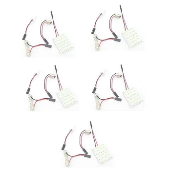 LED Light 3w DC12V Interior Dome Panel 24SMD 1210 3528 led light Roof Reading light Festoon BA9S 3 Adapter 5pcs JTCL051-ly