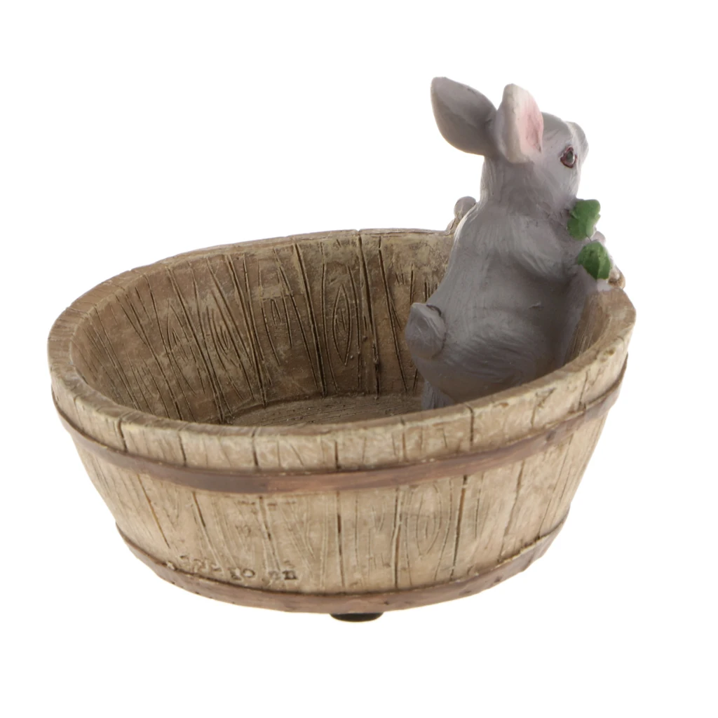Decorative Bunny Rabbit Resin Flower Cactus Herbs Sedum Succulent Pot Planter Bonsai Trough Box Plant Bed Home Garden Pot Decor Decorative Bunny Rabbit Resin Flower Cactus Herbs Sedum Succulent Pot Planter Bonsai Trough Box Plant Bed Home Garden Pot Decor