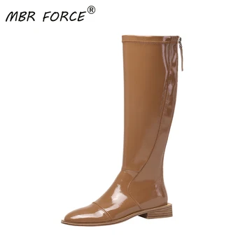 MBR FORCE autumn and winter new fashion casual European and American style beige patent leather non-slip waterproof high boots
MBR FORCE autumn and winter new fashion casual European and American style beige patent leather non-slip waterproof high boots