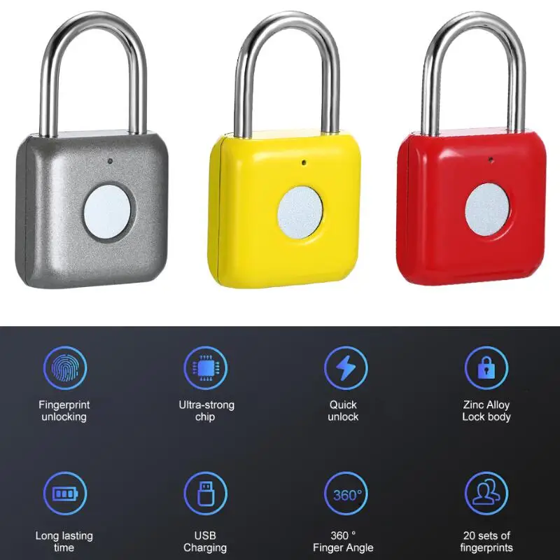 Smart Lock Keyless Fingerprint Lock cerradura inteligente Anti-Theft Security Padlock Door Luggage Case Lock
Smart Lock Keyless Fingerprint Lock cerradura inteligente Anti-Theft Security Padlock Door Luggage Case Lock