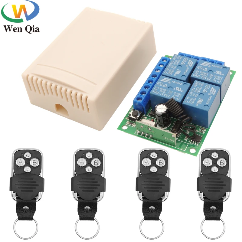 433MHZ DC12V 10A 4CH Relay Receiver RF Wireless Waterproof remote control switch for home automation family lighting motor gate
433MHZ DC12V 10A 4CH Relay Receiver RF Wireless Waterproof remote control switch for home automation family lighting motor gate