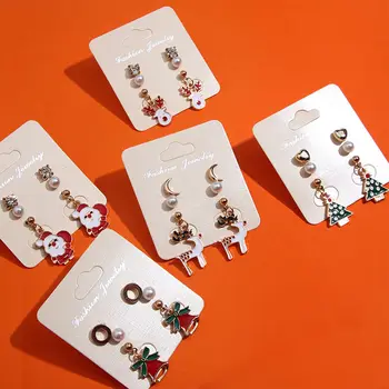 Flatfoosie 3 Pairs/Set Fashion Christmas Earrings For Women Cute Deer Santa Claus Drop Earrings Statement Jewelry Christmas Gift
Flatfoosie 3 Pairs/Set Fashion Christmas Earrings For Women Cute Deer Santa Claus Drop Earrings Statement Jewelry Christmas Gift
