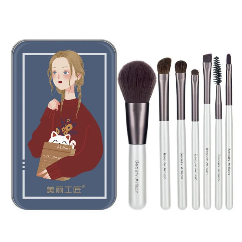 7 Pcs Makeup Brush Set Eyebrow Eyeshadow Brush Portable Box Foundation Blush Blending Powder Brush Lip Make up Brush Cosmetics
7 Pcs Makeup Brush Set Eyebrow Eyeshadow Brush Portable Box Foundation Blush Blending Powder Brush Lip Make up Brush Cosmetics