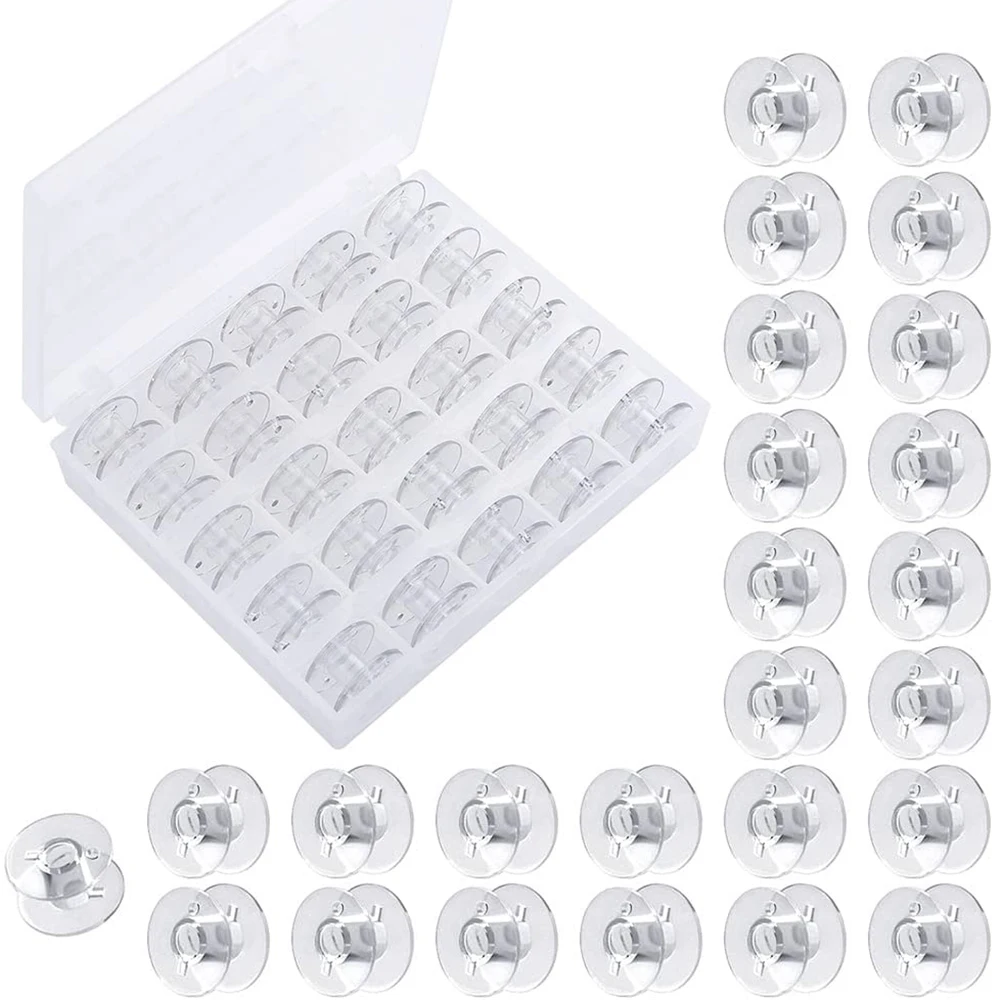 25Pcs Sewing Machine Bobbins Transparent Plastic Sewing Bobbins with Storage Box Thread Organizer for Sewing Machine Accessories
25Pcs Sewing Machine Bobbins Transparent Plastic Sewing Bobbins with Storage Box Thread Organizer for Sewing Machine Accessories