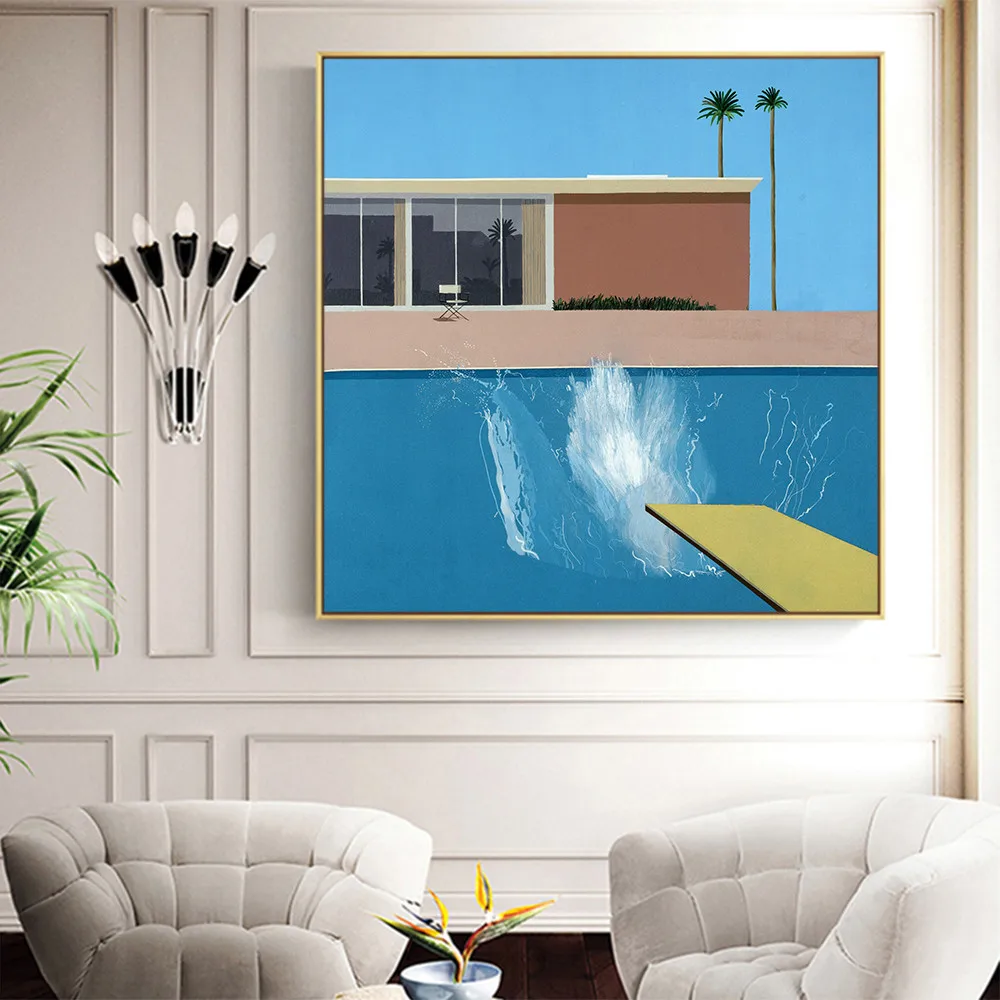 Картина на холсте David Hockney с большими брызгами плакаты принты квадратные картины