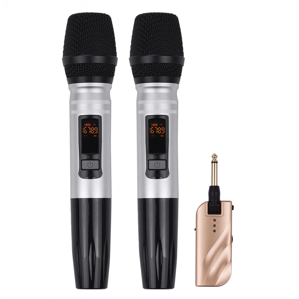 UHF Dual-Frequency Wireless Microphones Set with 1 Receiver 2 Handheld Microphone for DJ Party Karaoke Meeting Live Performance
UHF Dual-Frequency Wireless Microphones Set with 1 Receiver 2 Handheld Microphone for DJ Party Karaoke Meeting Live Performance