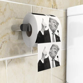 

1PC President Donald Trump Toilet Paper Roll Humour Funny Kiss Gift Prank Joke WC Tissue Paper Home Party Supplies 240 Sheets