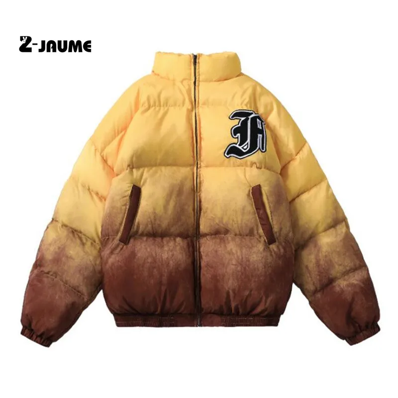 Фото Куртка мужская зимняя в стиле хип-хоп с градиентной вышивкой |