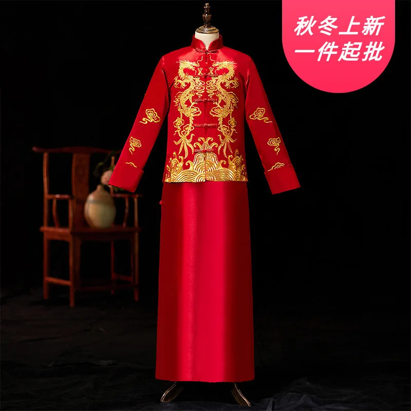 2020 Mao Suit Male Bridegroom Under Chinese Style Wedding Dress Longfeng Existing Tang Suit Men's Xiuhe Men Show Big Yards And
2020 Mao Suit Male Bridegroom Under Chinese Style Wedding Dress Longfeng Existing Tang Suit Men's Xiuhe Men Show Big Yards And