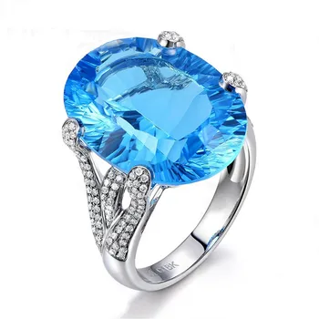 Big Aquamarine gemstones diamond rings for women blue crystal white gold silver color argent jewelry bijoux bague party gifts
Big Aquamarine gemstones diamond rings for women blue crystal white gold silver color argent jewelry bijoux bague party gifts