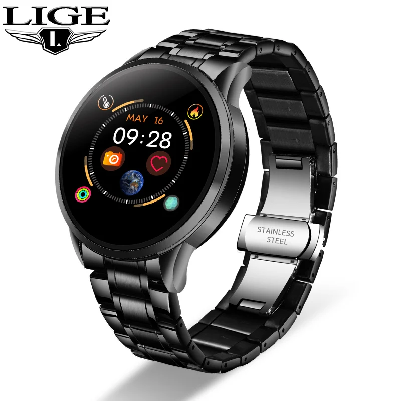 LIGE Fashion Smart Watch Blood Pressure Heart Rate Monitor Android iOS Waterproof Sport Reminder for Information Smart Watch Men
LIGE Fashion Smart Watch Blood Pressure Heart Rate Monitor Android iOS Waterproof Sport Reminder for Information Smart Watch Men