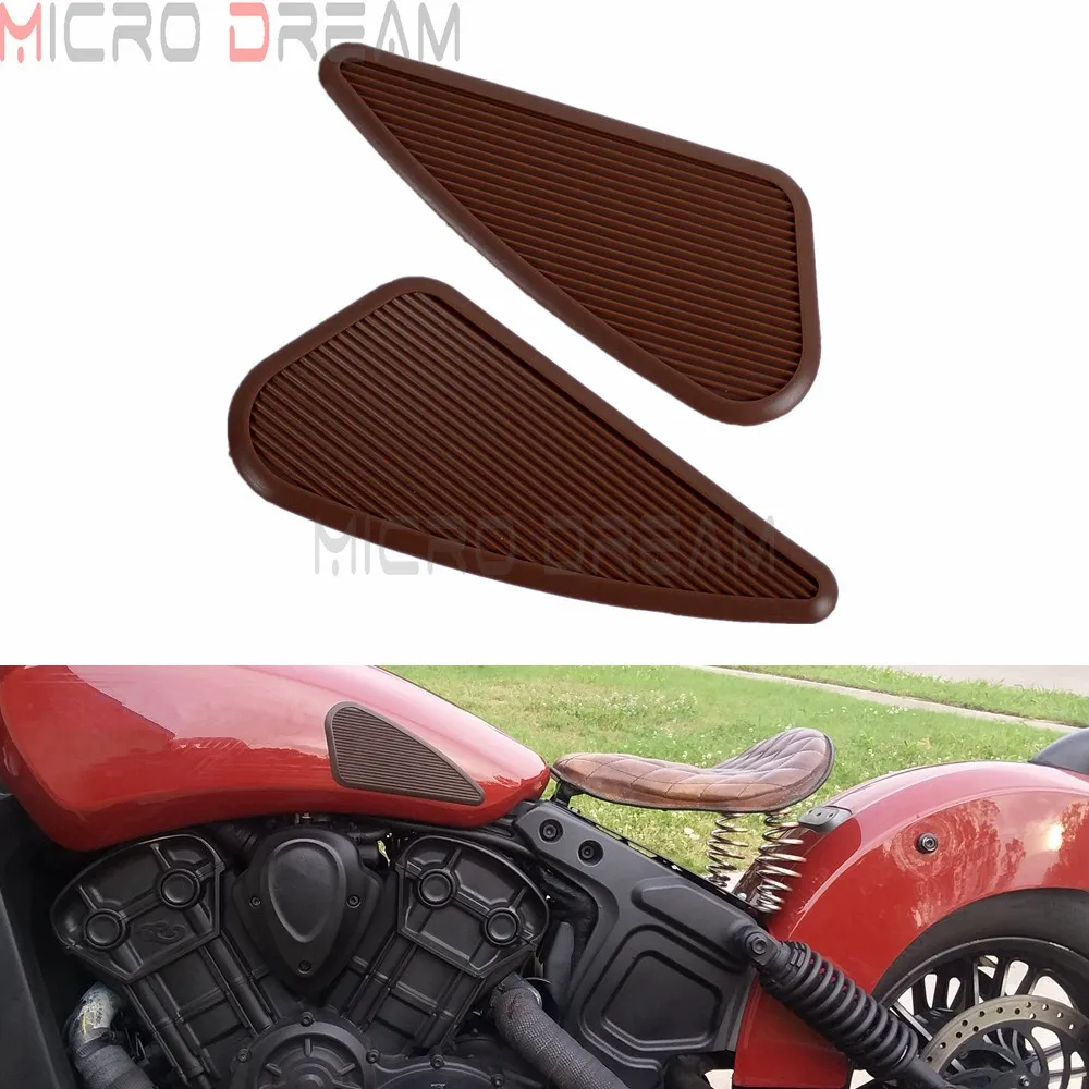 Резиновый светло-коричневый бак для мотоцикла Cafe Racer клейкая Накладка защиты