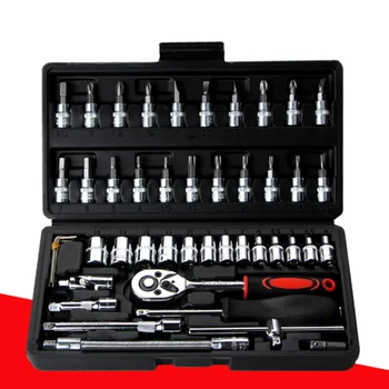 Ratchet wrench socket combination 46 pieces auto repair screwdriver combination set bicycle and motorcycle repair tools
Ratchet wrench socket combination 46 pieces auto repair screwdriver combination set bicycle and motorcycle repair tools