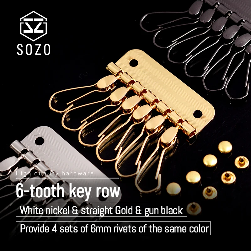 SOZO 2/5Pcs Wallet Key Row 6 Hooks Metal Key Holders Hardware DIY Accessories Tool Rivet Hook Keyring Organizer Key Chain
SOZO 2/5Pcs Wallet Key Row 6 Hooks Metal Key Holders Hardware DIY Accessories Tool Rivet Hook Keyring Organizer Key Chain