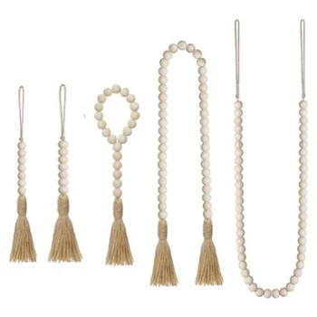 Set of 5 Wood Beads Tassel Garland Farmhouse Wall Hanging Home Decor for Room Shower Ornament
Set of 5 Wood Beads Tassel Garland Farmhouse Wall Hanging Home Decor for Room Shower Ornament