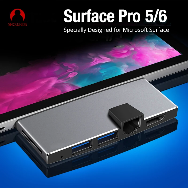 Snowkids for Microsoft Surface Docking Station for Surface Pro5 Pro6 Hub Port Replicator USB3.0 HDMI LAN Ethernet SD TF
Snowkids for Microsoft Surface Docking Station for Surface Pro5 Pro6 Hub Port Replicator USB3.0 HDMI LAN Ethernet SD TF